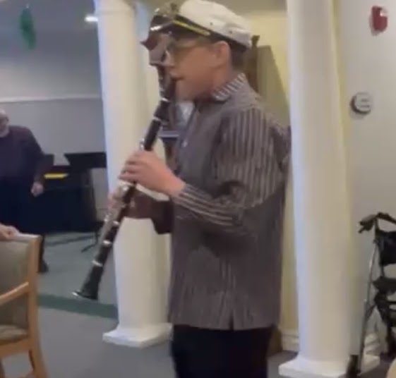 Portrait of Cleaves, OompahME’s clarinetist